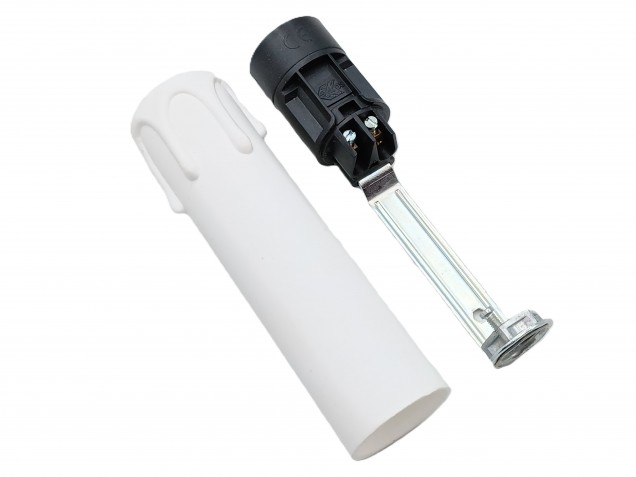 Candle Tube Sleeve White Drip Plastic And Lamp Holder E14