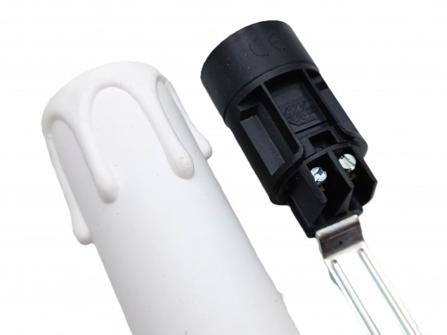 Candle Tube Sleeve White Drip Plastic And Lamp Holder E14