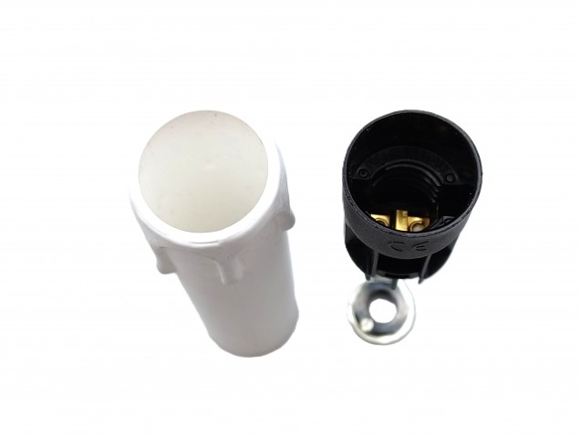 Candle Tube Sleeve White Drip Plastic And Lamp Holder E14