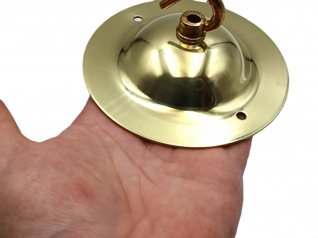 Brass LARGE DOME Ceiling Hook with screws and chain 15kgs max load 