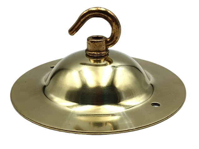 Brass LARGE DOME Ceiling Hook with screws and chain 15kgs max load 