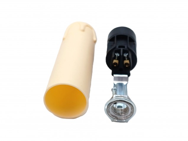 Candle Tube 85mm x 24mm cream Drip Plastic With Lamp Holder E14 SES To Fit