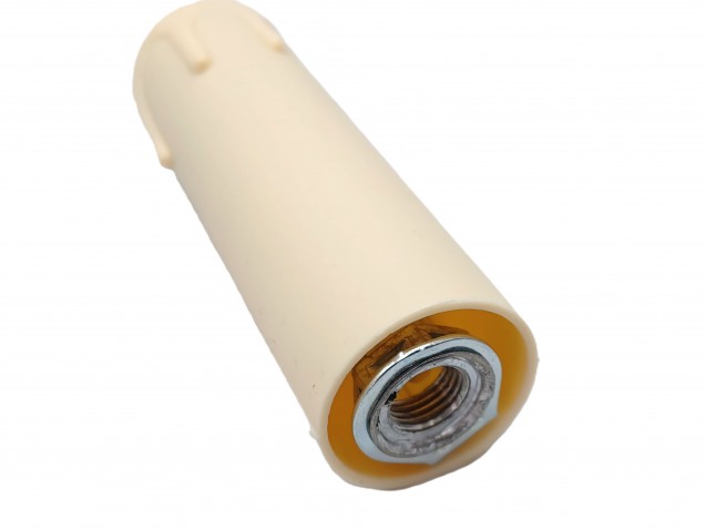 Candle Tube 85mm x 24mm cream Drip Plastic With Lamp Holder E14 SES To Fit