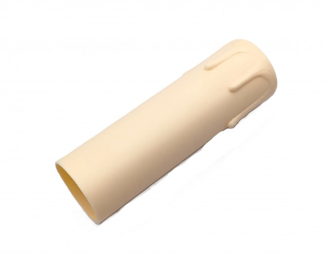 Candle Tube 85mm x 24mm cream Drip Plastic With Lamp Holder E14 SES To Fit