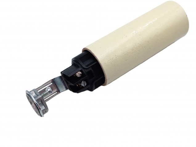 Chandelier Candle cover 65mm x 24mm cream tube card and E14 Lamp holder 