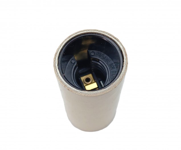 Chandelier Candle cover 65mm x 24mm cream tube card and E14 Lamp holder 