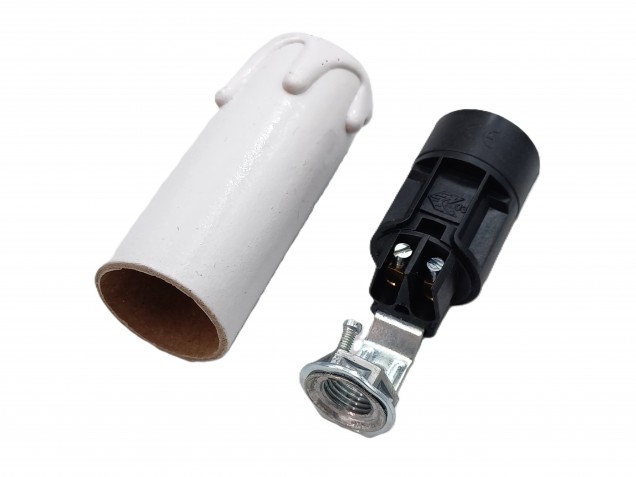 Candle Tube white Drip card 65mm And Lamp Holder E14 