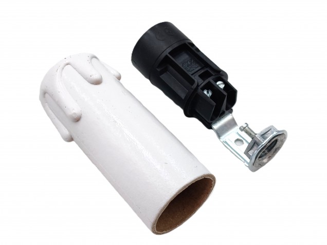 Candle Tube white Drip card 65mm And Lamp Holder E14 