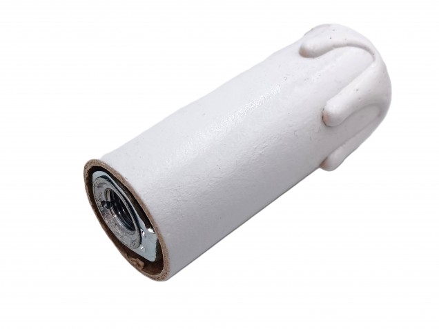 Candle Tube white Drip card 65mm And Lamp Holder E14 