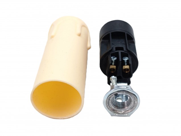 Candle Tube 65mm x 24mm cream Drip Plastic With Lamp Holder E14 SES To Fit