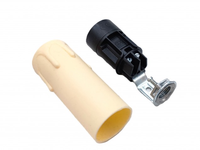 Candle Tube 65mm x 24mm cream Drip Plastic With Lamp Holder E14 SES To Fit