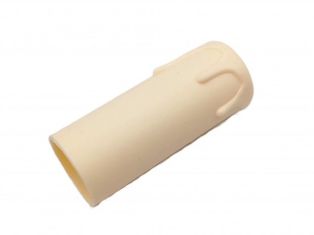 Candle Tube 65mm x 24mm cream Drip Plastic With Lamp Holder E14 SES To Fit