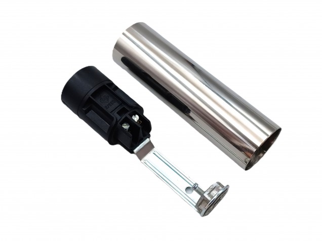 E14 Lamp Holder With chrome Candle Tube 85mm X 24mm