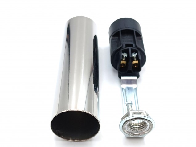 E14 Lamp Holder With chrome Candle Tube 85mm X 24mm