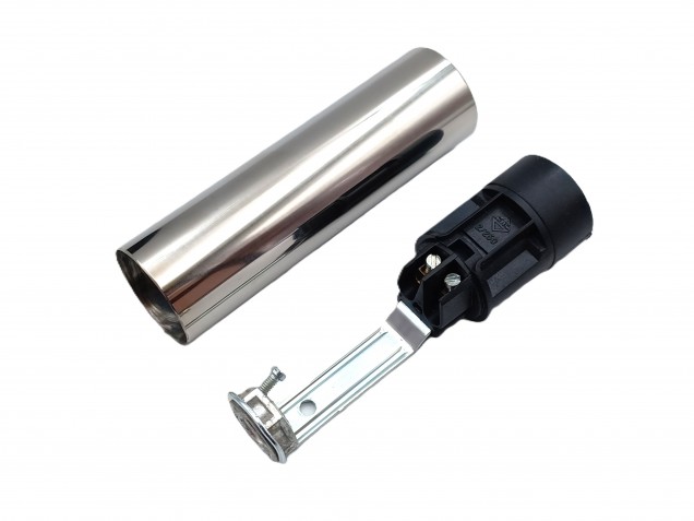 E14 Lamp Holder With chrome Candle Tube 85mm X 24mm