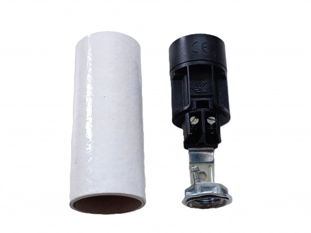 Chandelier Candle cover 65mm x 24mm white tube card and E14 Lamp holder 