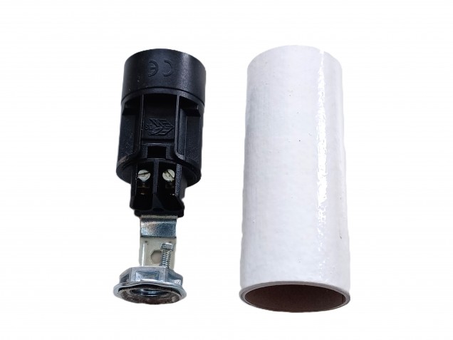 Chandelier Candle cover 65mm x 24mm white tube card and E14 Lamp holder 