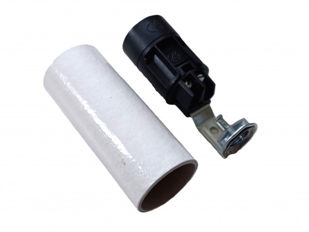 Chandelier Candle cover 65mm x 24mm white tube card and E14 Lamp holder 