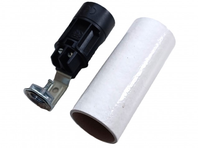 Chandelier Candle cover 65mm x 24mm white tube card and E14 Lamp holder 