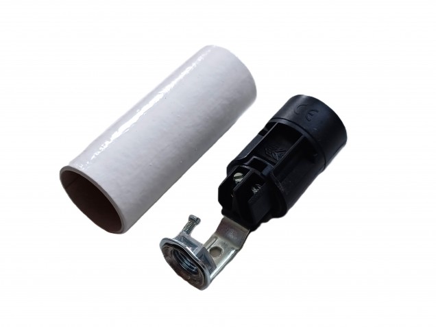 Chandelier Candle cover 65mm x 24mm white tube card and E14 Lamp holder 