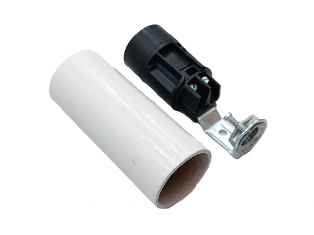 Chandelier Candle cover 65mm x 24mm white tube card and E14 Lamp holder 