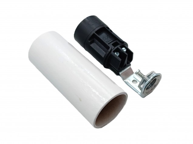 Chandelier Candle cover 65mm x 24mm white tube card and E14 Lamp holder 