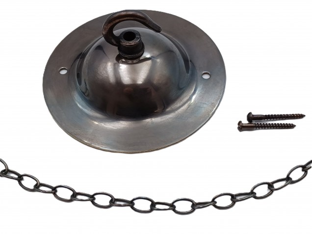 Dark antique brass LARGE DOME Ceiling Hook with screws and chain 15kgs max load