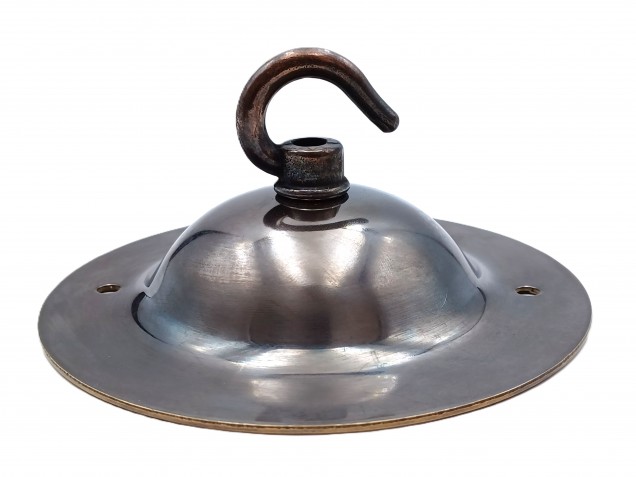 Dark antique brass LARGE DOME Ceiling Hook with screws and chain 15kgs max load