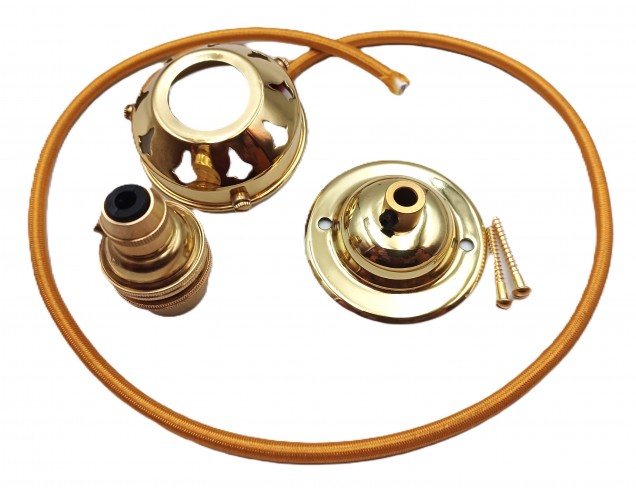 Brass Lamp Shade Gallery Pendant Set  Choice Of Gallery Size