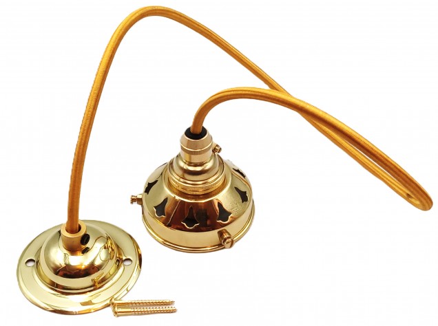 Brass Lamp Shade Gallery Pendant Set  Choice Of Gallery Size