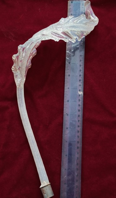 Murano Glass Chandelier Leaf Large Slight Green Tint