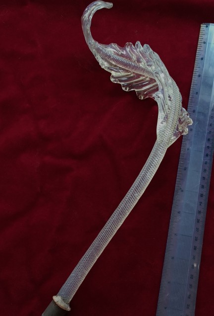 Murano Glass Chandelier Leaf Large Slight Green Tint