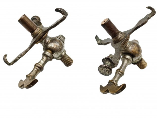 Antique gasolier gas taps with storm shade gallery