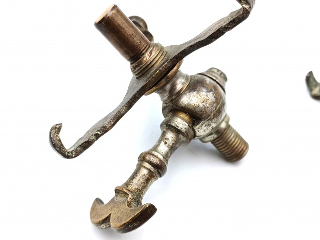 Antique gasolier gas taps with storm shade gallery