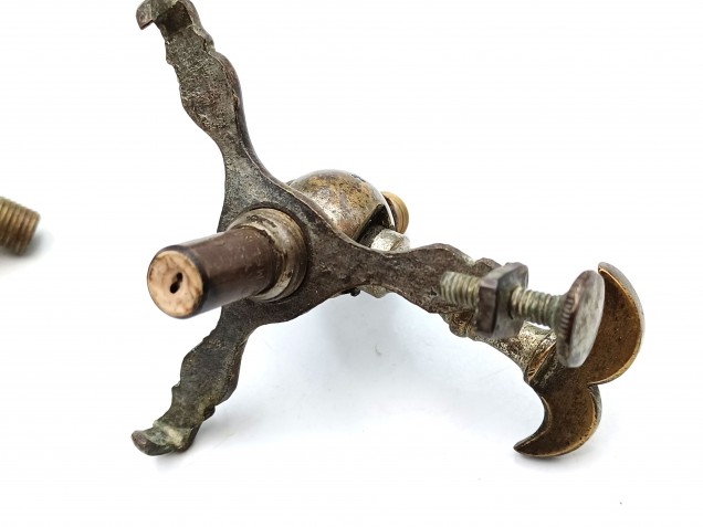 Antique gasolier gas taps with storm shade gallery