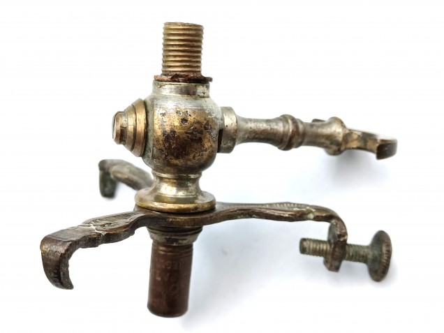 Antique gasolier gas taps with storm shade gallery