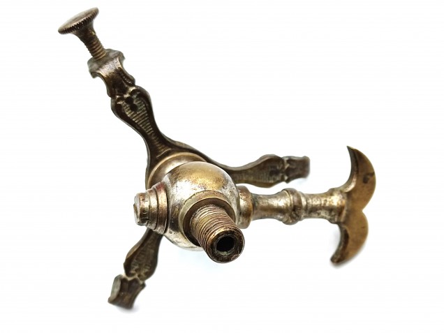 Antique gasolier gas taps with storm shade gallery