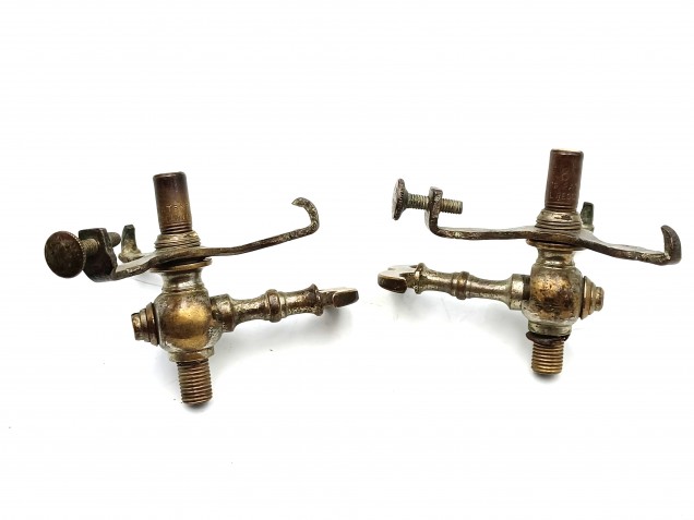 Antique gasolier gas taps with storm shade gallery