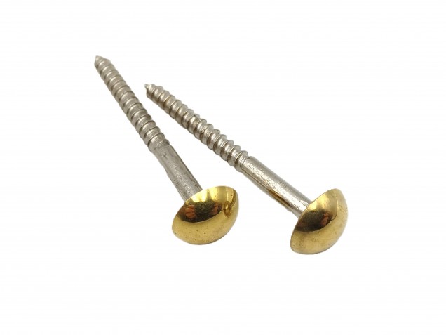 2 inch screws with dome caps in brass 13mm head