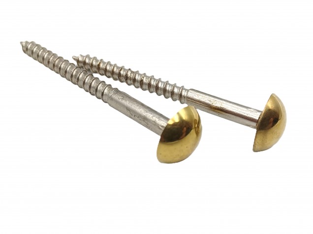 2 inch screws with dome caps in brass 13mm head