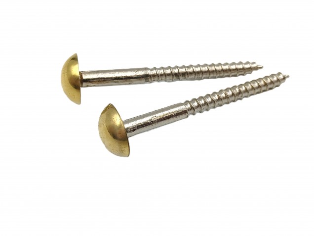 2 inch screws with dome caps in brass 13mm head
