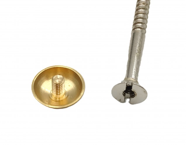 2 inch screws with dome caps in brass 13mm head