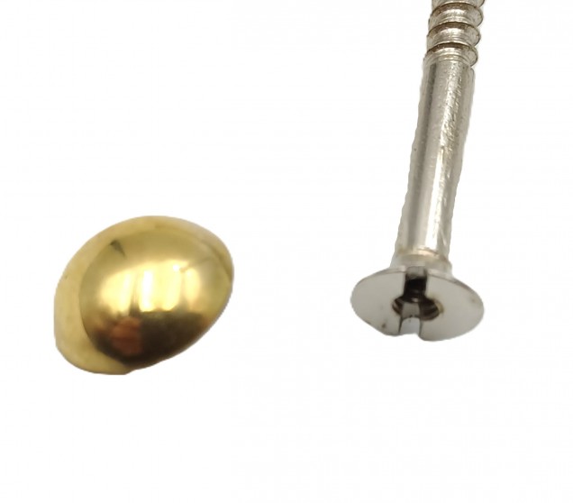 2 inch screws with dome caps in brass 13mm head