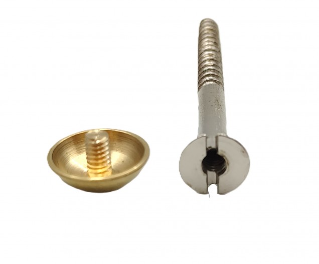 2 inch screws with dome caps in brass 13mm head