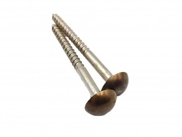 2 inch screws with dome caps in antique brass 13mm head 
