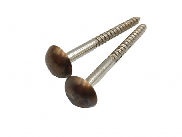 2 inch screws with dome caps in antique brass 13mm head 