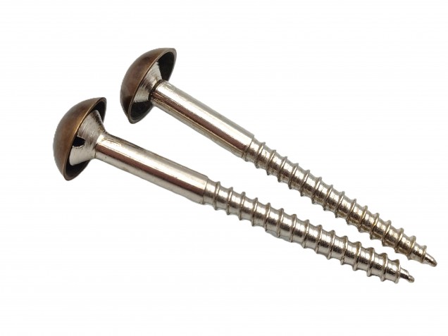 2 inch screws with dome caps in antique brass 13mm head 