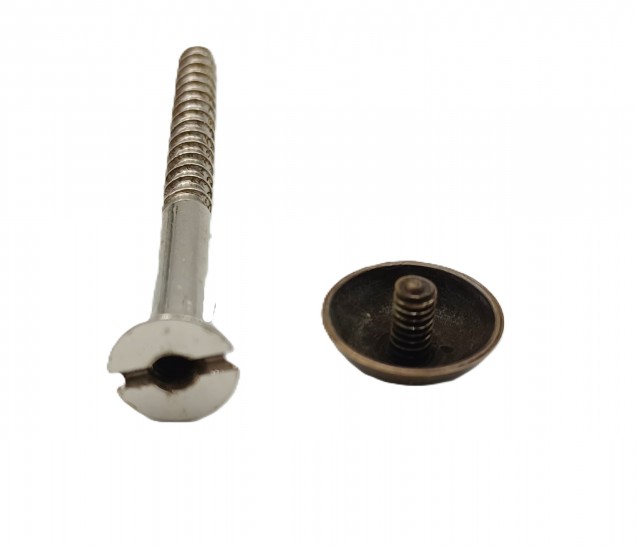 2 inch screws with dome caps in antique brass 13mm head 