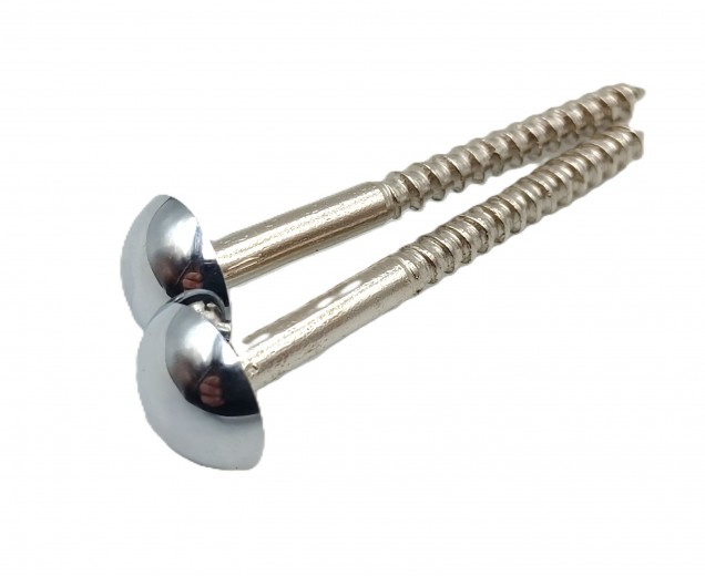 2 inch screws with dome caps in chrome 13mm head 