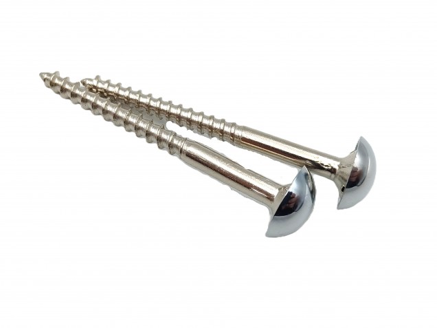 2 inch screws with dome caps in chrome 13mm head 